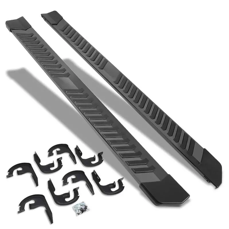 (Flat Board Stripe Pad Black) Running Board Nerf Bar For 04-14 Ford F-150 (P221 11Th, P415 12Th Gen) [Extended Cab] 1