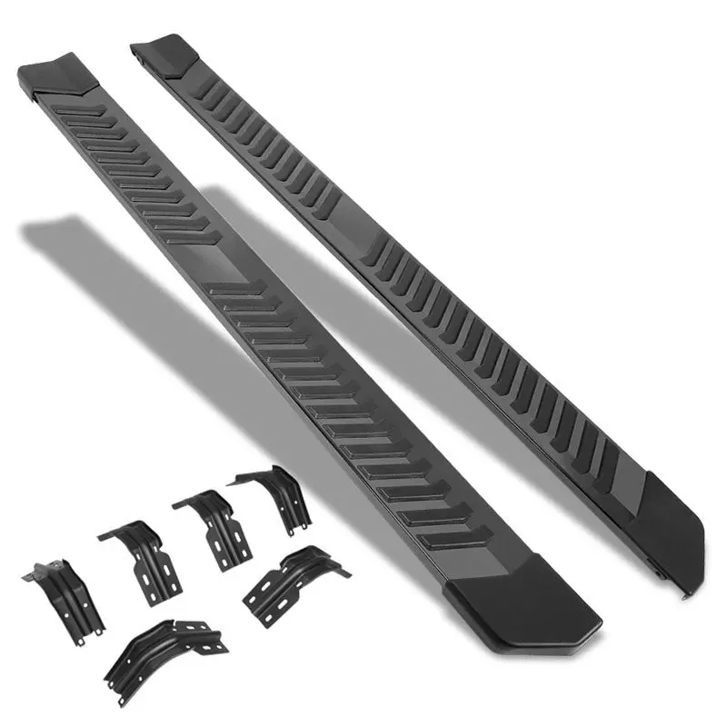 (Flat Board Stripe Pad Black) Running Board Nerf Bar For 99-16 Ford F-250/350/450/550 Super Duty (Phn131) [Extended Cab] 1