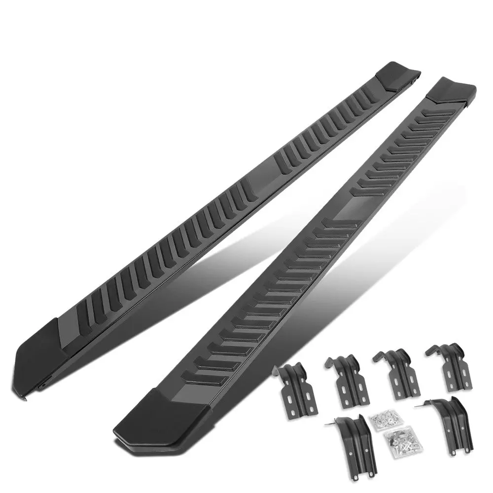 (Extruded Flat Black) Aluminum Running Board Nerf Bar For 99-16 Ford F-250/350/450/550 Super Duty (Phn131) [Crew Cab] 1