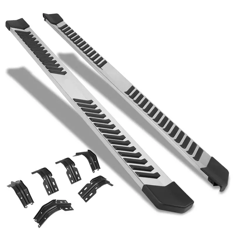 (Flat Board Stripe Pad Metal) Running Board Nerf Bar For 99-16 Ford F-250/350/450/550 Super Duty (Phn131) [Crew Cab] 1