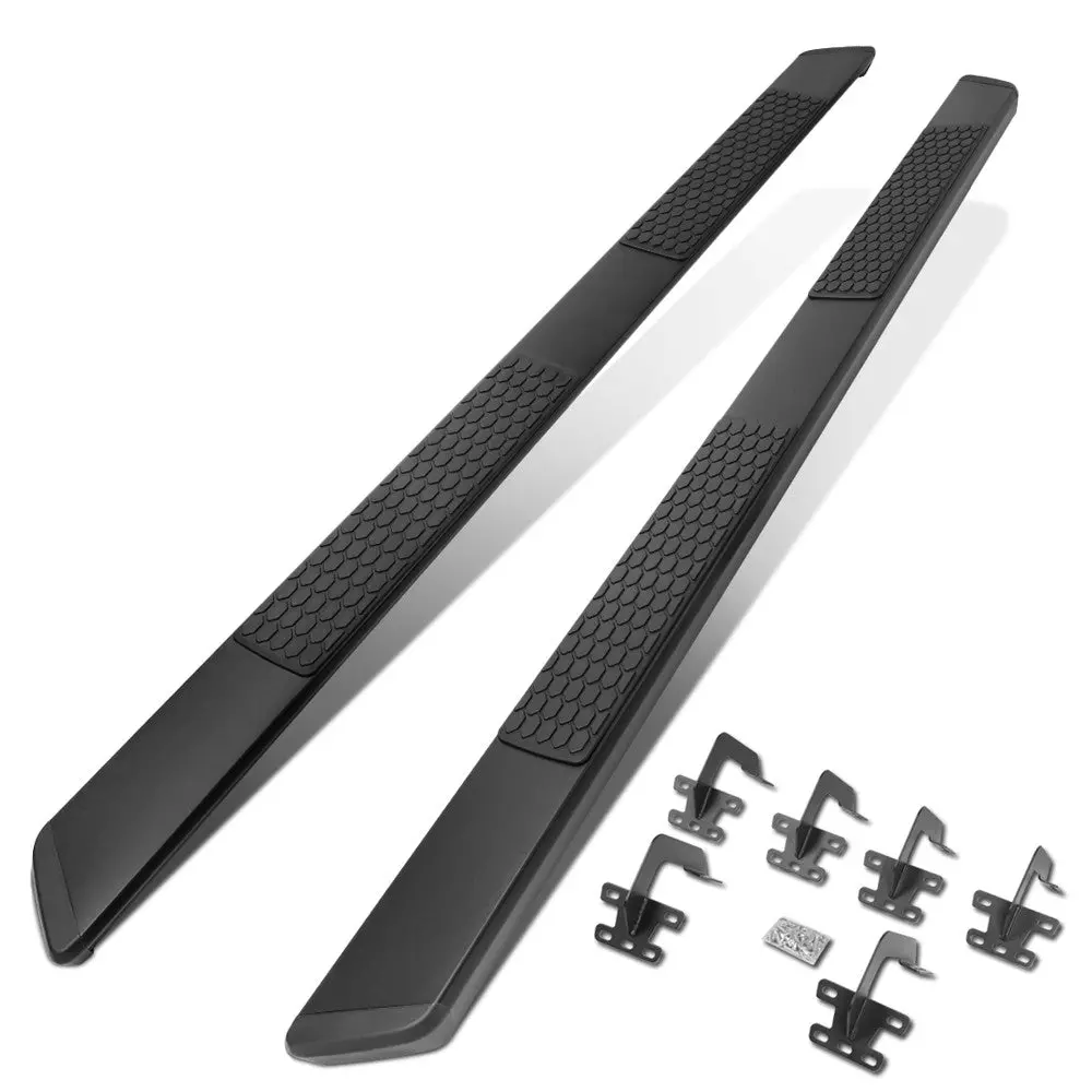 (Flat Honeycomb 2 Pad Black) 5.5" Wide Running Board Nerf Bar For 19+ Ram 1500 (Dt 5Th Gen) [Crew Cab] 1