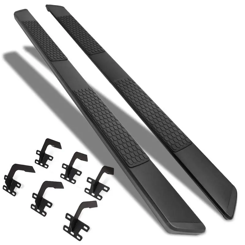 (Flat Honeycomb 2 Pad Black) 6" Wide Running Board Nerf Bar For 19+ Ram 1500 (Dt 5Th Gen) [Crew Cab] 1