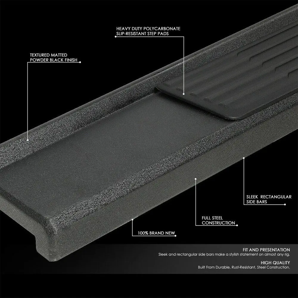 (Oe Retangular Style Black) Running Board Nerf Bar For 18+ Jeep Wrangler 4Dr Unlimited Jl 2