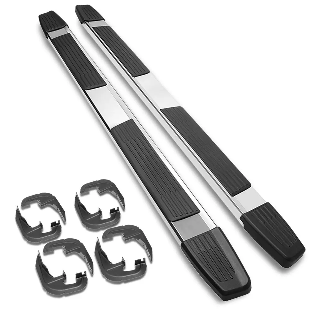 (Flat Step/5.25 Cap Metal) Running Board Nerf Bar For 19+ Chevrolet Silverado / Gmc Sierra 1500 2500 3500 Hd (T1xx) [Crew Cab] 1