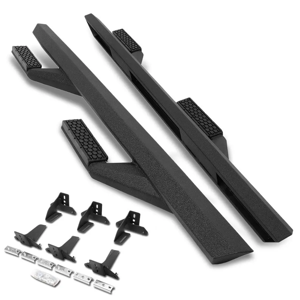 (Branch-Out Black) Running Board Nerf Bar For 18+ Jeep Wrangler 4Dr Unlimited Jl 1