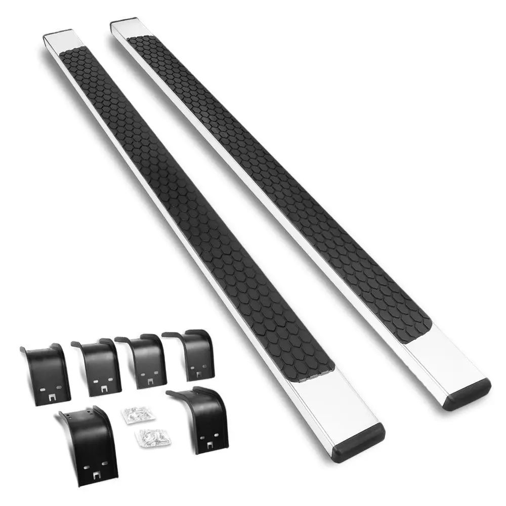 (Flat Honeycomb 1 Pad Metal) 84" Running Board Nerf Bar For 09-18 Ram 1500 2500 3500/19+ Ram 1500 Classic [Crew Cab] 1