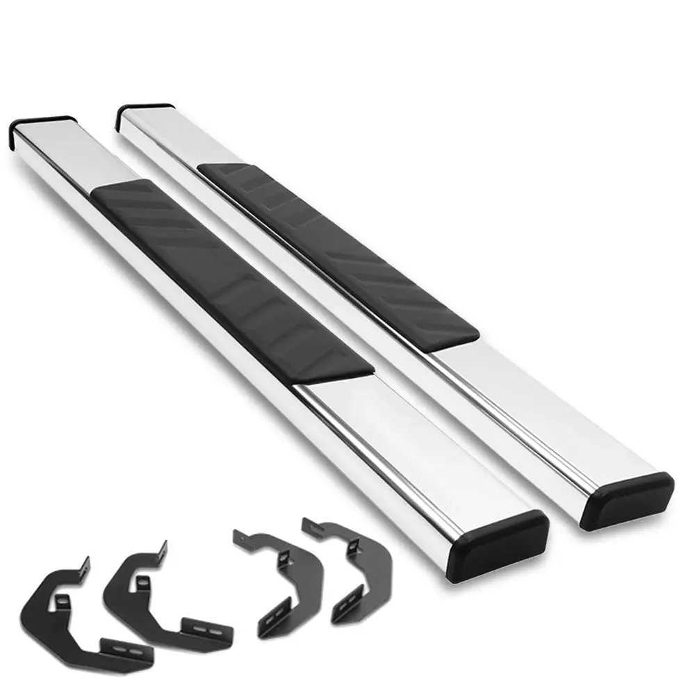 (Flat Board Slant Metal) Running Board Nerf Bar For 07-18 Silverado Sierra 1500/07-19 2500 3500 Hd [Standard Cab] 1