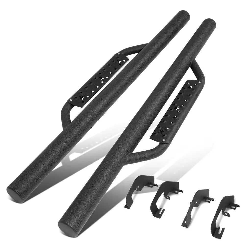(Round Drop Black) Running Board Nerf Bar For 07-18 Silverado Sierra 1500/07-19 2500 3500 Hd [Standard Cab] 1