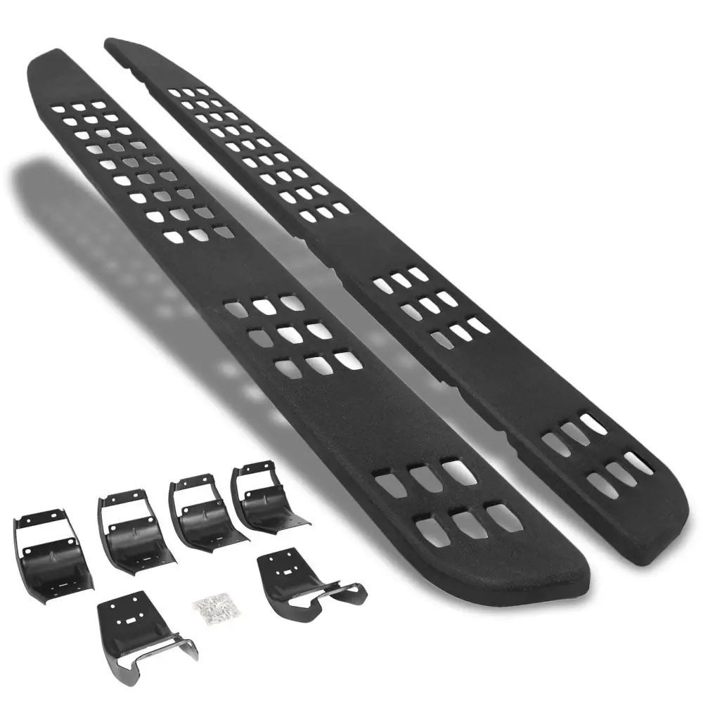 (Badgeless Raptor Black) Running Board Nerf Bar For Ford 15+ F-150 / 17+ F-250 F-350 Super Duty [Crew Cab] 1