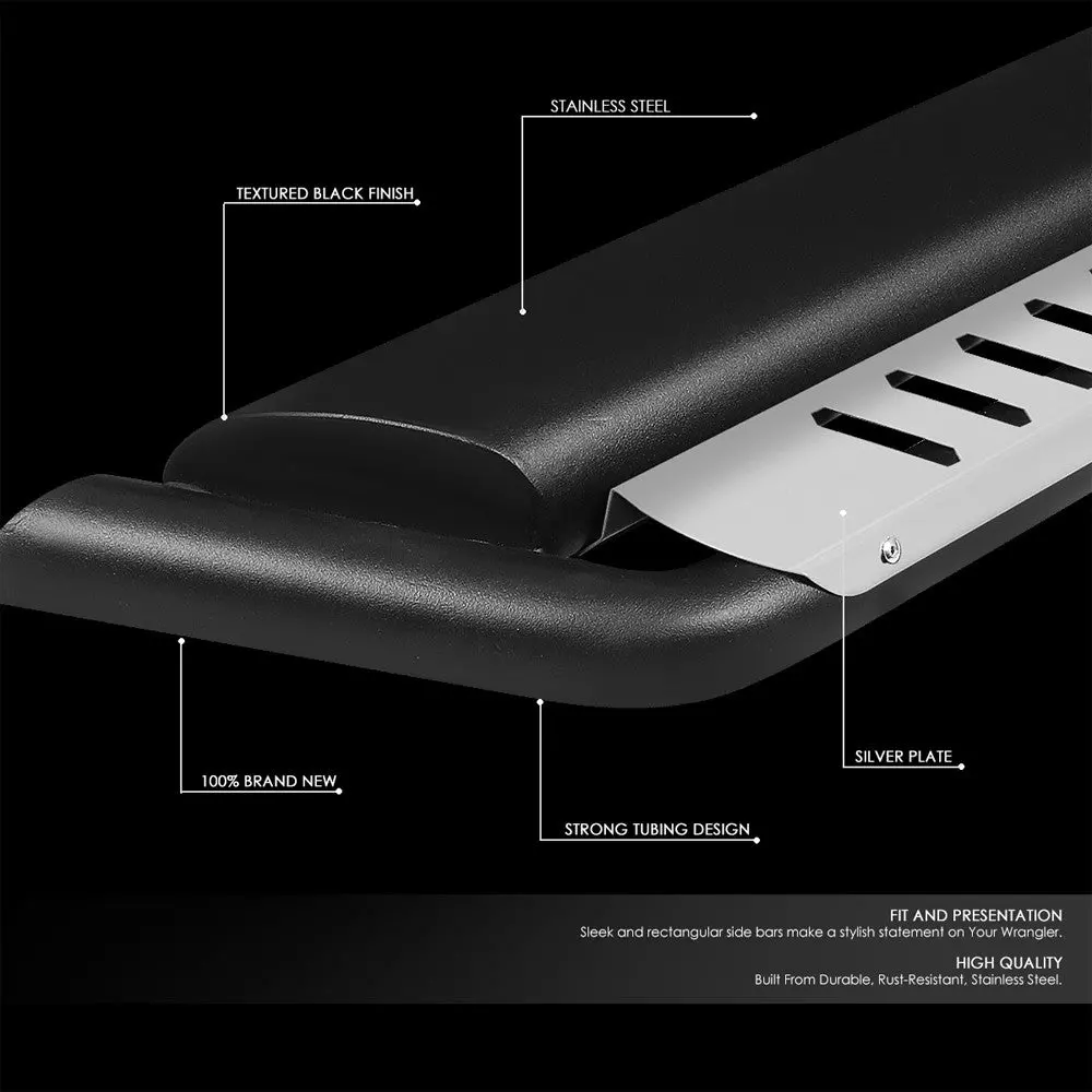 (Oval Dropped Step Metal) Running Board Nerf Bar For 18+ Jeep Wrangler 4Dr Unlimited Jl 2
