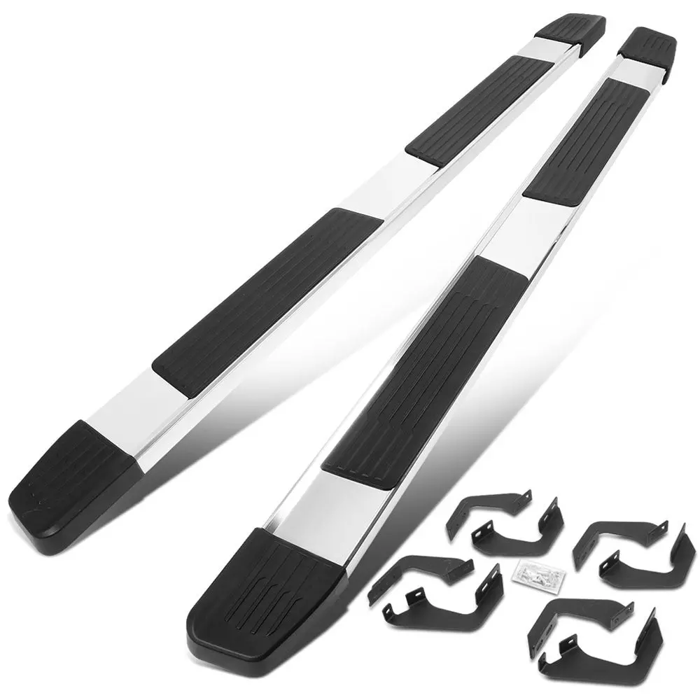(Flat Step/5.25 Cap Black) Running Board Nerf Bar For 05-22 Toyota Tacoma [Crew Cab] 1