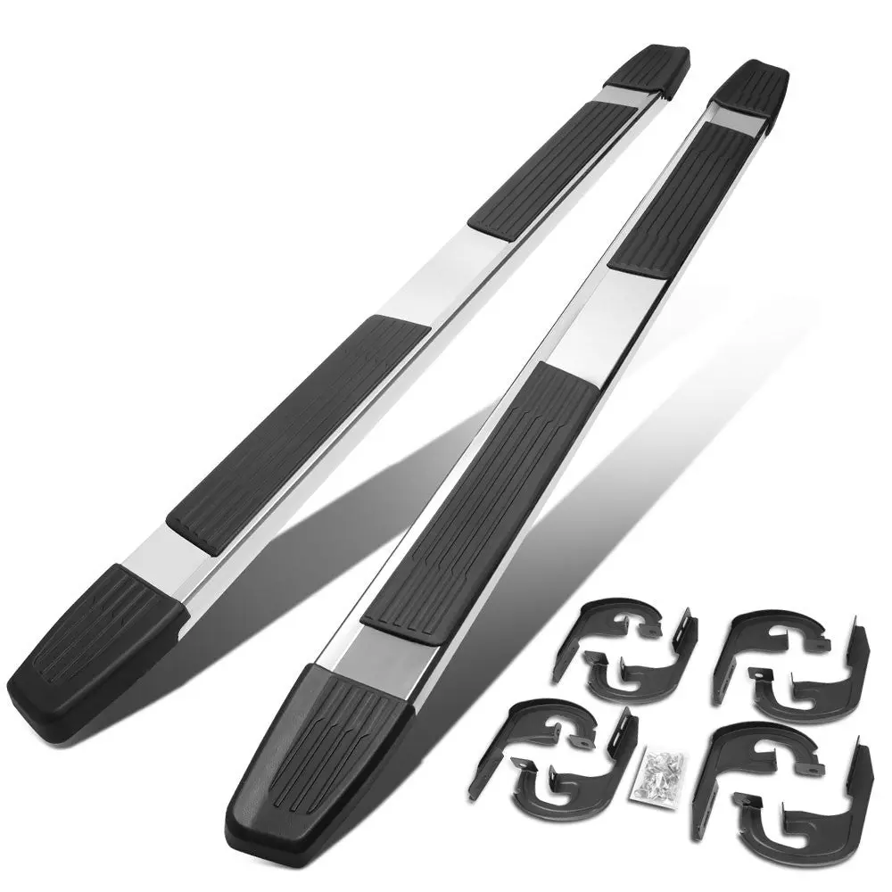 (Flat Step/5.25 Cap Metal) Running Board Nerf Bar For 04-14 Ford F-150 (P221 11Th, P415 12Th Gen) [Crew Cab] 1