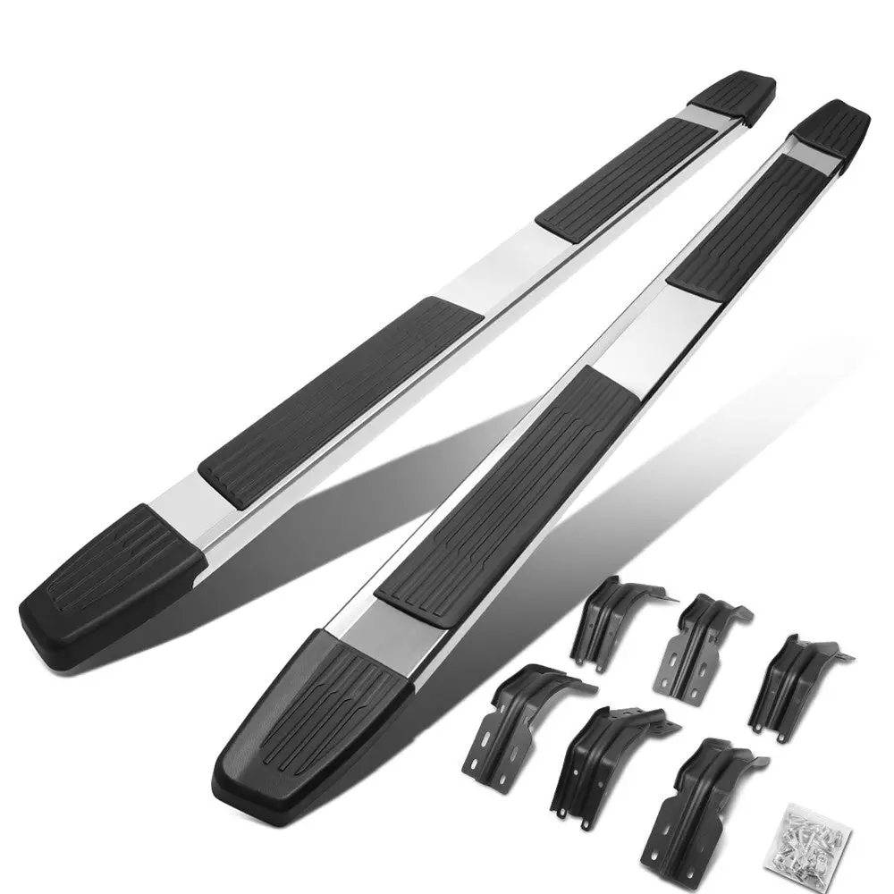 (Flat Step/5.25 Cap Metal) Running Board Nerf Bar For 99-16 Ford F-250/350/450/550 Super Duty (Phn131) [Crew Cab] 1