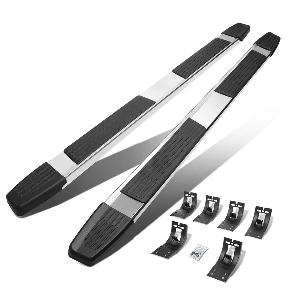 (Flat Step/5.25 Cap V2 Metal) Running Board Nerf Bar For 09-18 Ram 1500 2500 3500/19+ Ram 1500 Classic [Crew Cab] 1