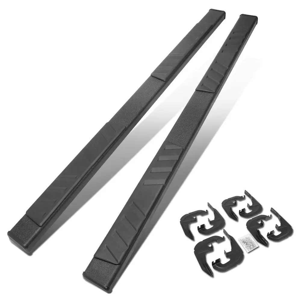 (Flat Board Slant Black) Running Board Nerf Bar For 19+ Chevrolet Silverado / Gmc Sierra 1500 2500 3500 Hd (T1xx) [Crew Cab] 1