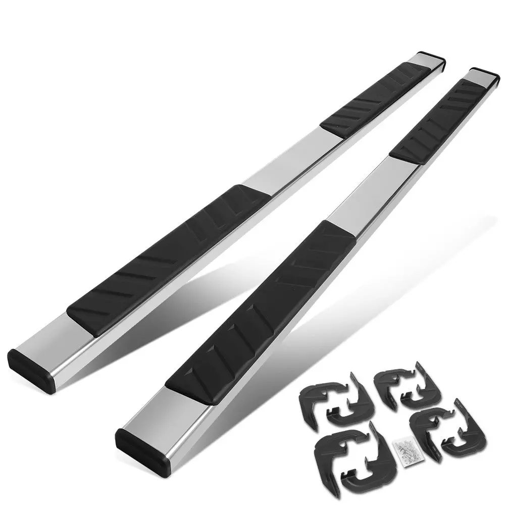 (Flat Board Slant Metal) Running Board Nerf Bar For 19+ Chevrolet Silverado / Gmc Sierra 1500 2500 3500 Hd (T1xx) [Crew Cab] 1