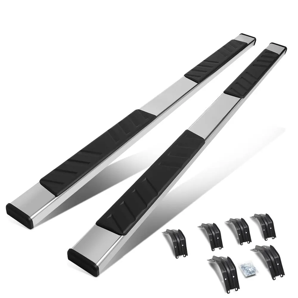 (Flat Board Slant Metal) Running Board Nerf Bar For 99-16 Ford F-250/350/450/550 Super Duty (Phn131) [Crew Cab] 1