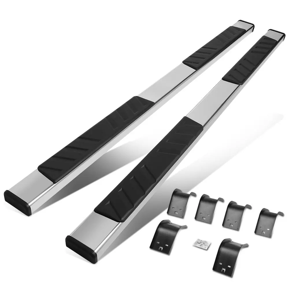 (88" Flat Board Slant Chrome/Black) Running Board Nerf Bar For 09-18 Ram 1500/19+ Ram 1500 Classic [Extended Cab] 1