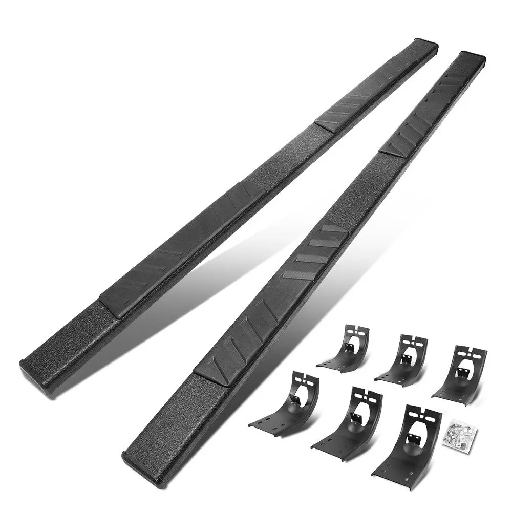 (Flat Board Slant V2 Black) Running Board Nerf Bar For 09-18 Ram 1500 2500 3500/19+ Ram 1500 Classic [Crew Cab] 1