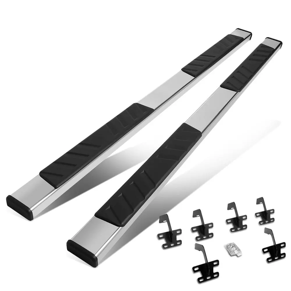 (Flat Board Slant Chrome/Black) Running Board Nerf Bar For 19+ Ram 1500 (Dt 5Th Gen) [Extended Cab] 1