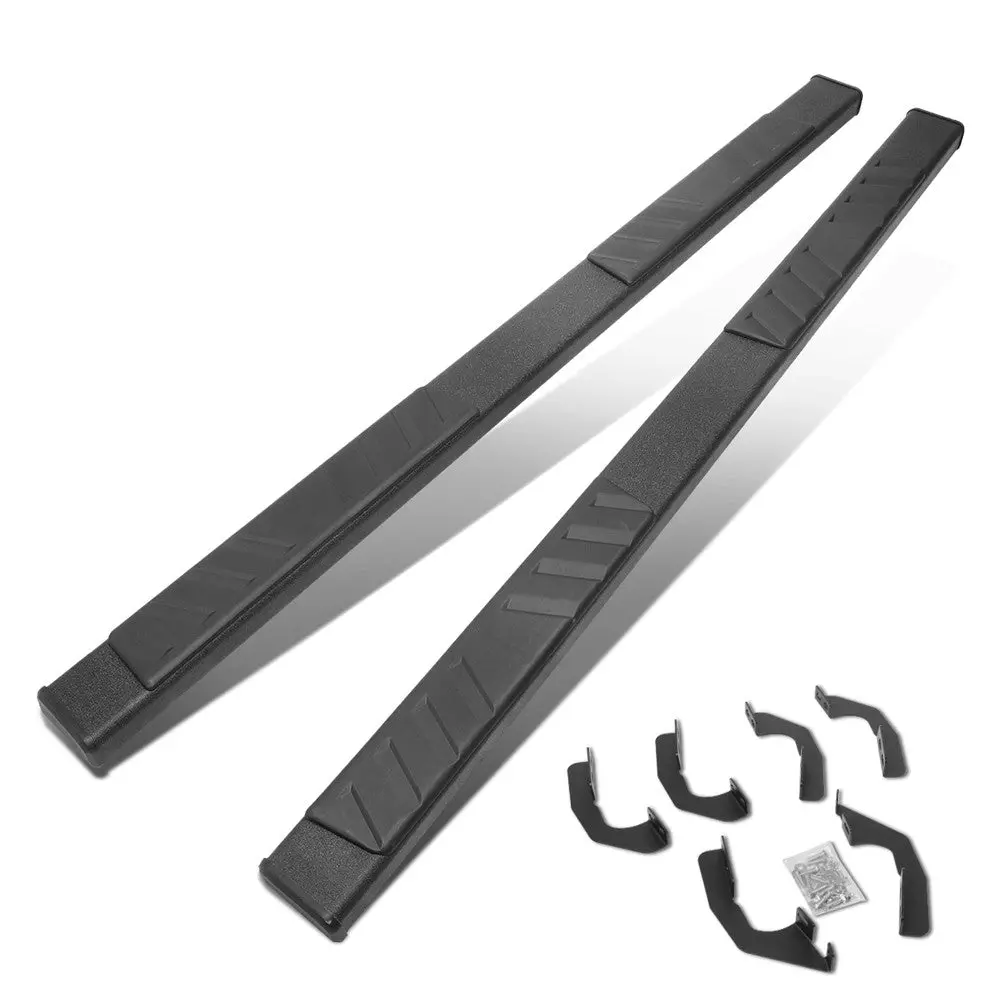 (Flat Board Slant Black) Running Board Nerf Bar For 05-22 Toyota Tacoma [Crew Cab] 1