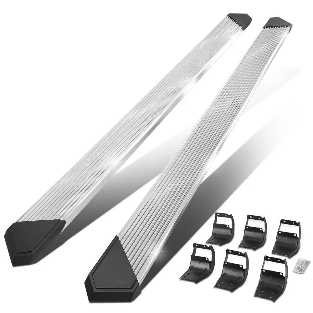 (Pleated Metal) Running Board Nerf Bar For Ford 15+ F-150 / 17+ F-250 F-350 Super Duty [Crew Cab] 1