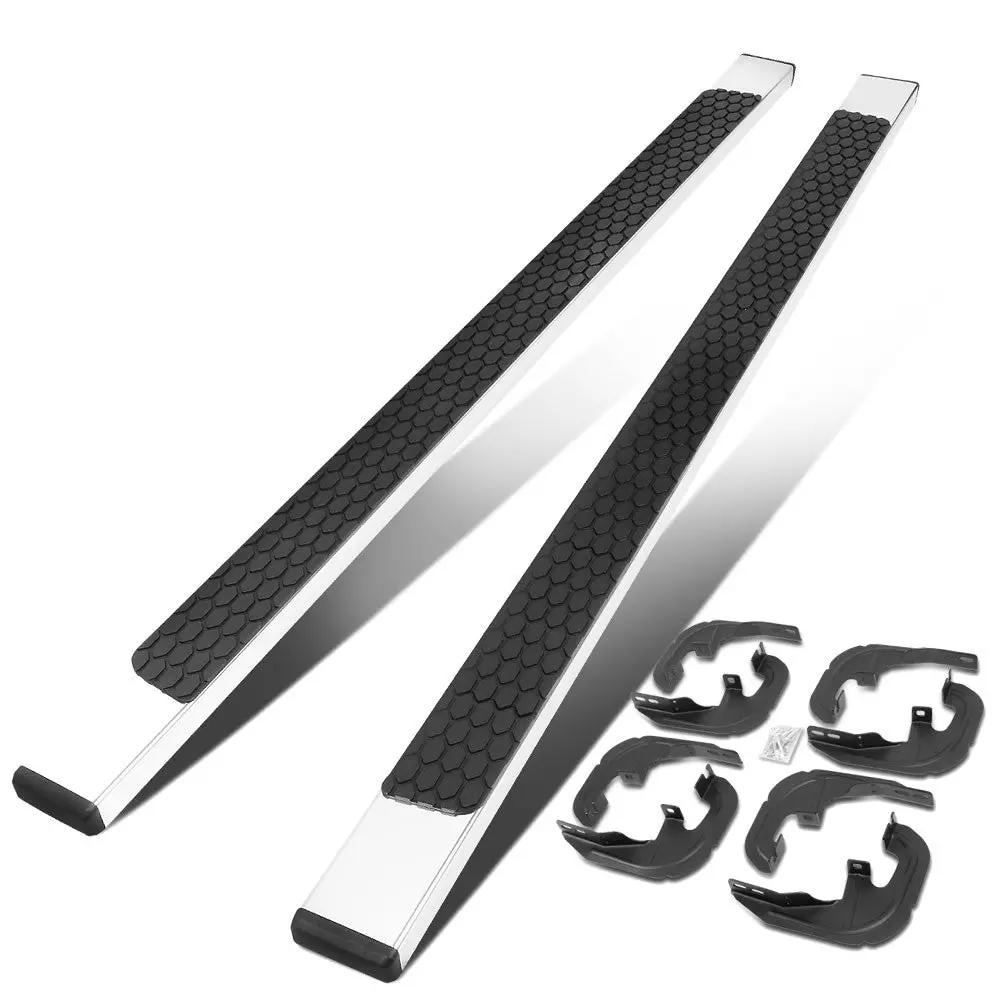(Flat Honeycomb 1 Pad Metal) Running Board Nerf Bar For 19+ Chevrolet Silverado / Gmc Sierra 1500 2500 3500 Hd (T1xx) [Crew Cab] 1