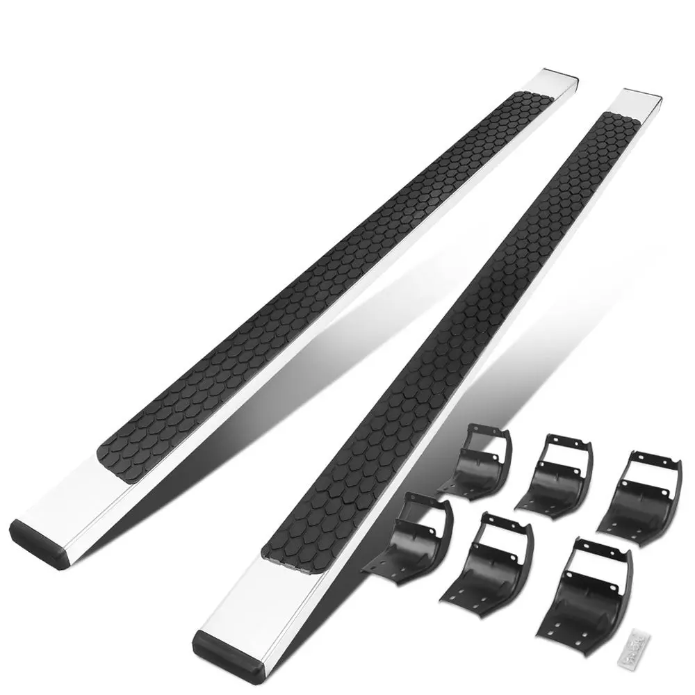 80" Metallic Honeycomb 2 Pad/Flat End Cap Running Board Nerf Bar For 15+ F-150/17+ F-250 F-350 Sd [Extended Cab] 1