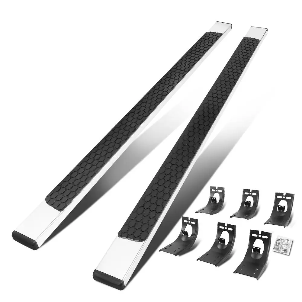 (Flat Honeycomb 1 Pad Metal) 87" Running Board Nerf Bar For 09-18 Ram 1500 2500 3500/19+ Ram 1500 Classic [Crew Cab] 1