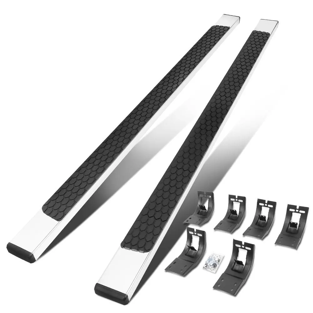 (Flat Honeycomb 1 Pad T2 Metal) 87" Running Board Nerf Bar For 09-18 Ram 1500 2500 3500/19+ Ram 1500 Classic [Crew Cab] 1
