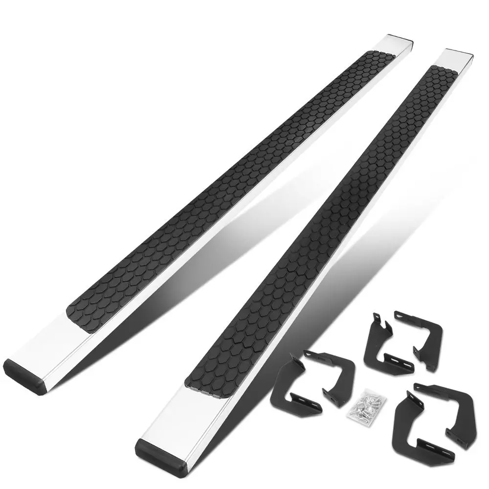 80" Metallic Honeycomb 1 Pad/Flat End Cap Running Board Nerf Bar For 07-21 Toyota Tundra Xk50 [Extended Cab] 1