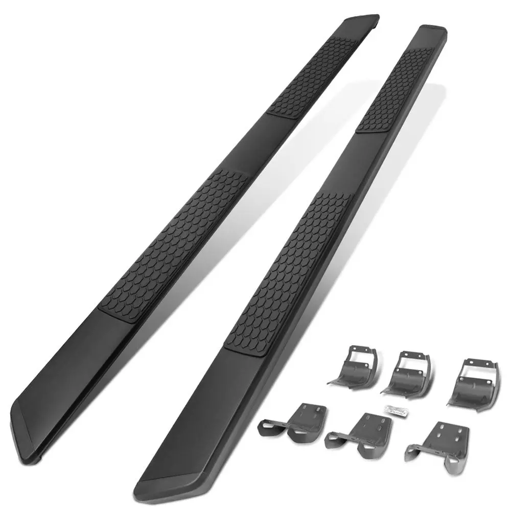 (Flat Honeycomb 2 Pad Black) Running Board Nerf Bar For 15+ Ford F-150/17+ F-250 F-350 Super Duty [Extended Cab] 1