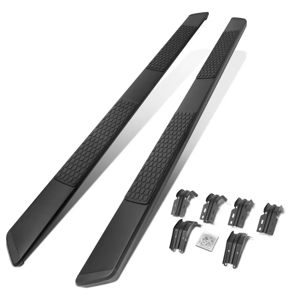 (Flat Honeycomb 2 Pad Black) Running Board Nerf Bar For 99-16 Ford F-250/350/450/550 Super Duty (Phn131) [Extended Cab] 1
