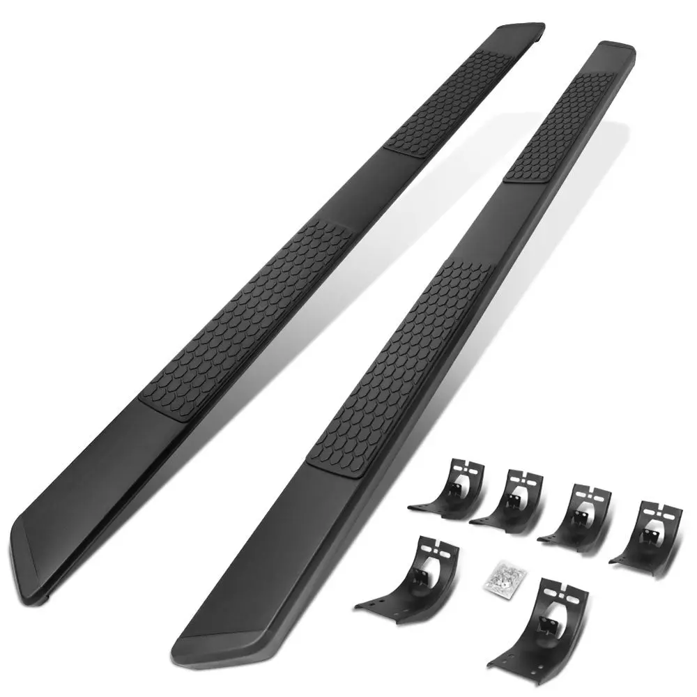 80" Black Honeycomb 2 Pad/Slant Cap Running Board Nerf Bar For 09-18 Ram 1500/19-22 Ram 1500 Classic [Extended Cab] 1
