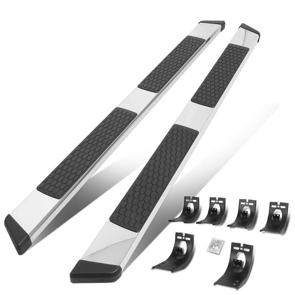 (80" Flat Honeycomb Slant Pad Metal) Running Board Nerf Bar For 09-18 Ram 1500/19+ Ram 1500 Classic [Extended Cab] 1