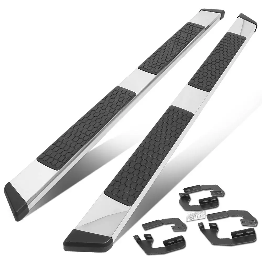 84" Metallic Honeycomb 2 Pad/Slant End Cap Running Board Nerf Bar For 05-22 Toyota Tacoma [Extended Cab] 1