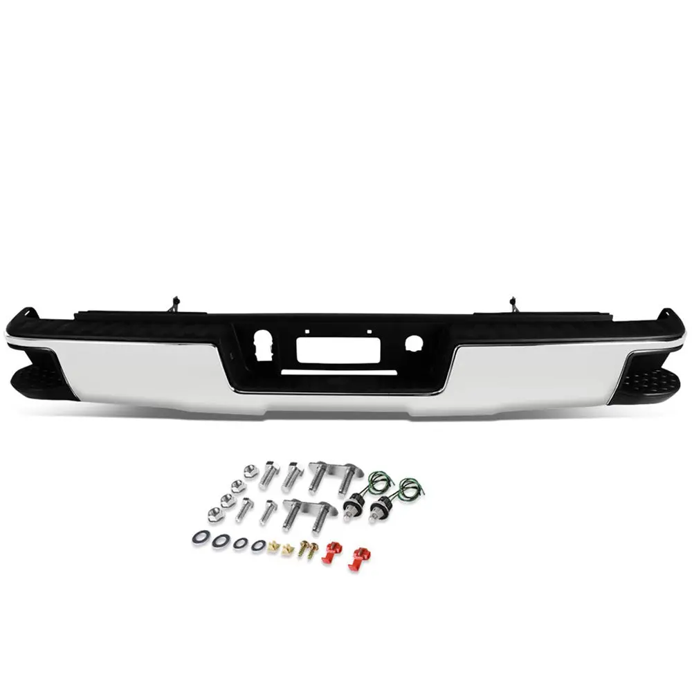 Oe Style Chrome Rear Corner Step Bumper Assembly W/O Parking Sensor Hole For 14-18 Silverado Sierra 1500 1