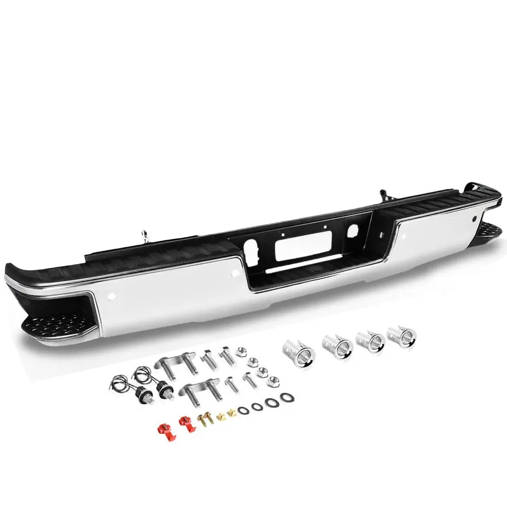 Oe Style Chrome Rear Corner Step Bumper Assembly W/ Parking Sensor Hole For 14-18 Silverado Sierra 1500 1