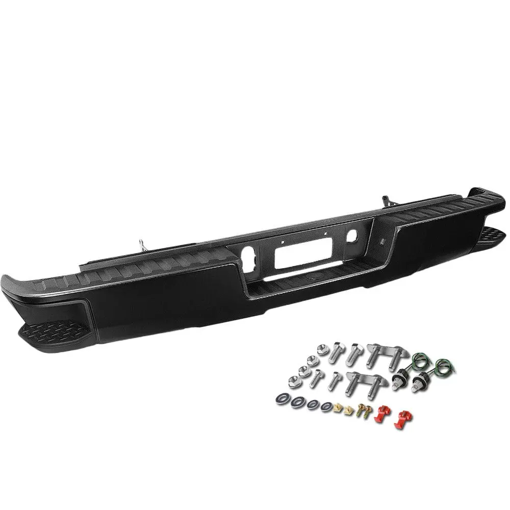 Oe Style Black Rear Corner Step Bumper Assembly W/O Parking Sensor Hole For 14-18 Silverado Sierra 1500 1
