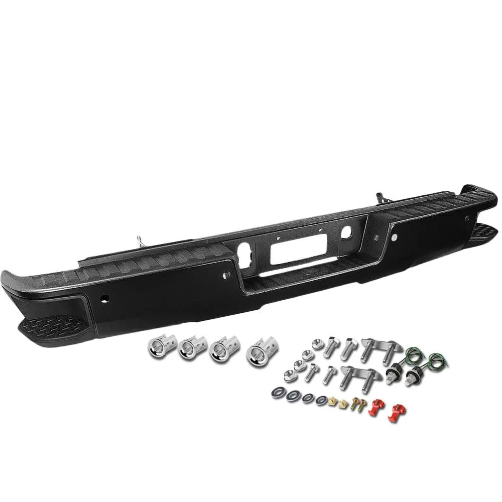 Oe Style Black Rear Corner Step Bumper Assembly W/ Parking Sensor Hole For 14-18 Silverado Sierra 1500 1
