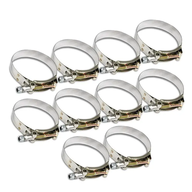 10X Stainless Steel T-Bolt Clamps Fit Intake Intercooler Hose Id 2.00" (51Mm) 1