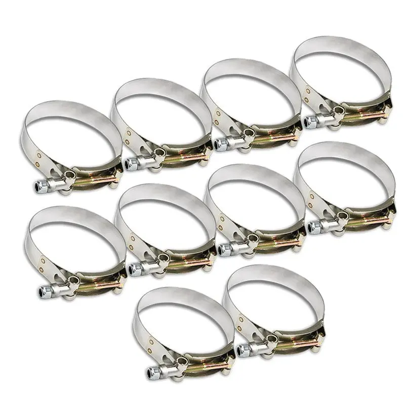 10X Stainless Steel T-Bolt Clamps Fit Intake Intercooler Hose Id 2.25" (57Mm) 1