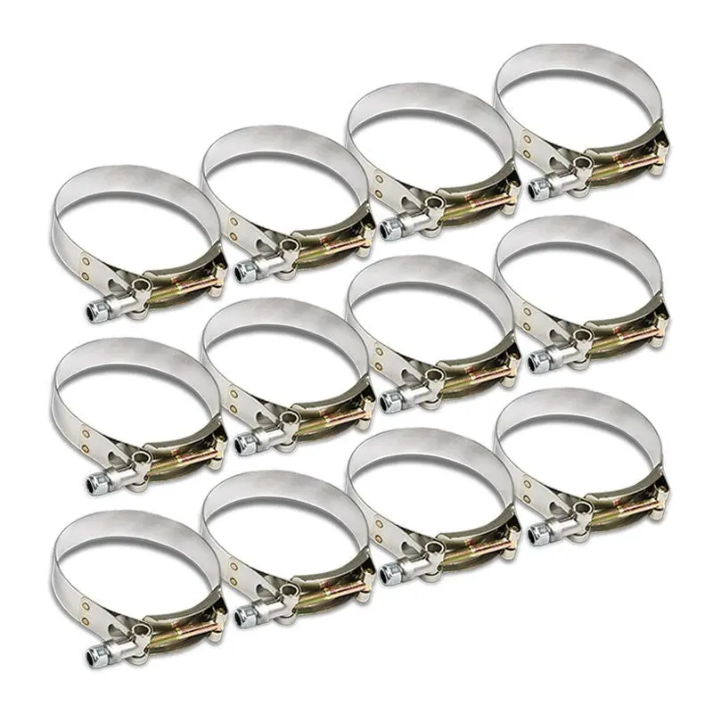 12X Stainless Steel T-Bolt Clamps Fit Intake Intercooler Hose Id 2.25" (57Mm) 1