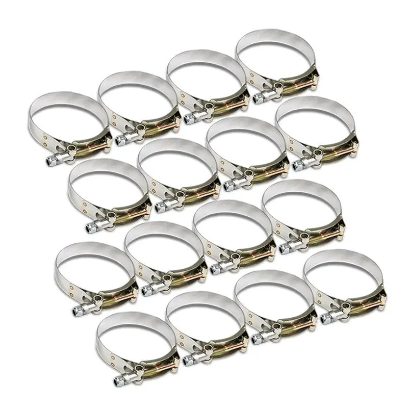 16X Stainless Steel T-Bolt Clamps Fit Intake Intercooler Hose Id 2.25" (57Mm) 1