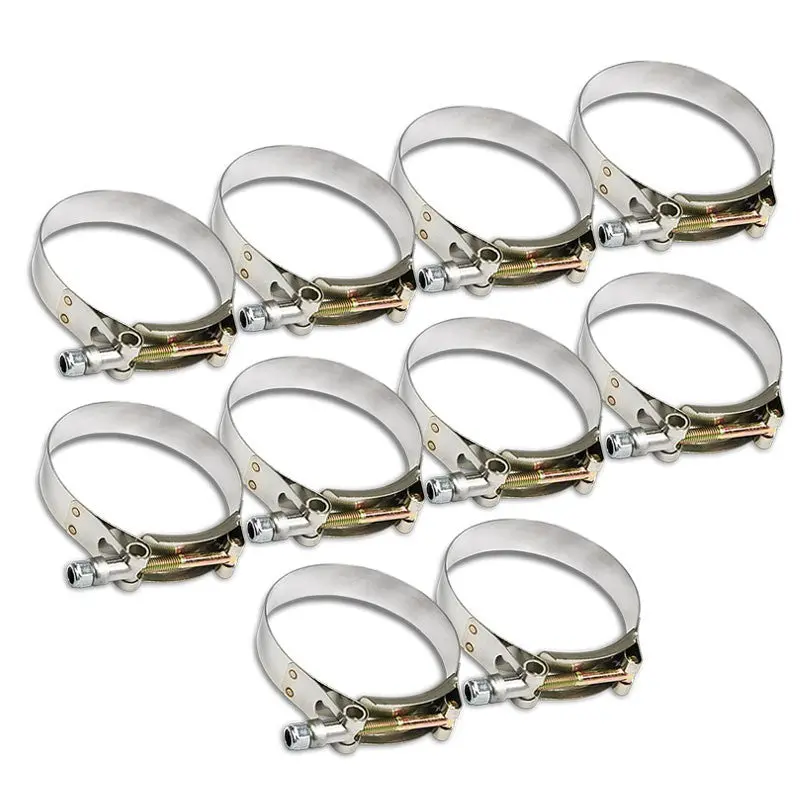 10X Stainless Steel T-Bolt Clamps Fit Intake Intercooler Hose Id 2.50" (63Mm) 1