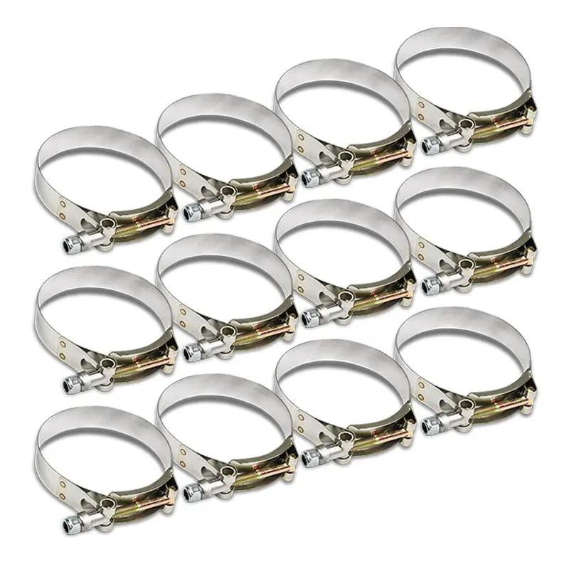 12X Stainless Steel T-Bolt Clamps Fit Intake Intercooler Hose Id 2.50" (63Mm) 1