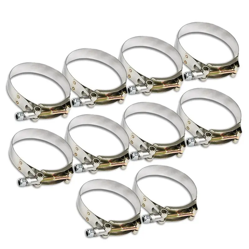 10X Stainless Steel T-Bolt Clamps Fit Intake Intercooler Hose Id 3.00" (76Mm) 1