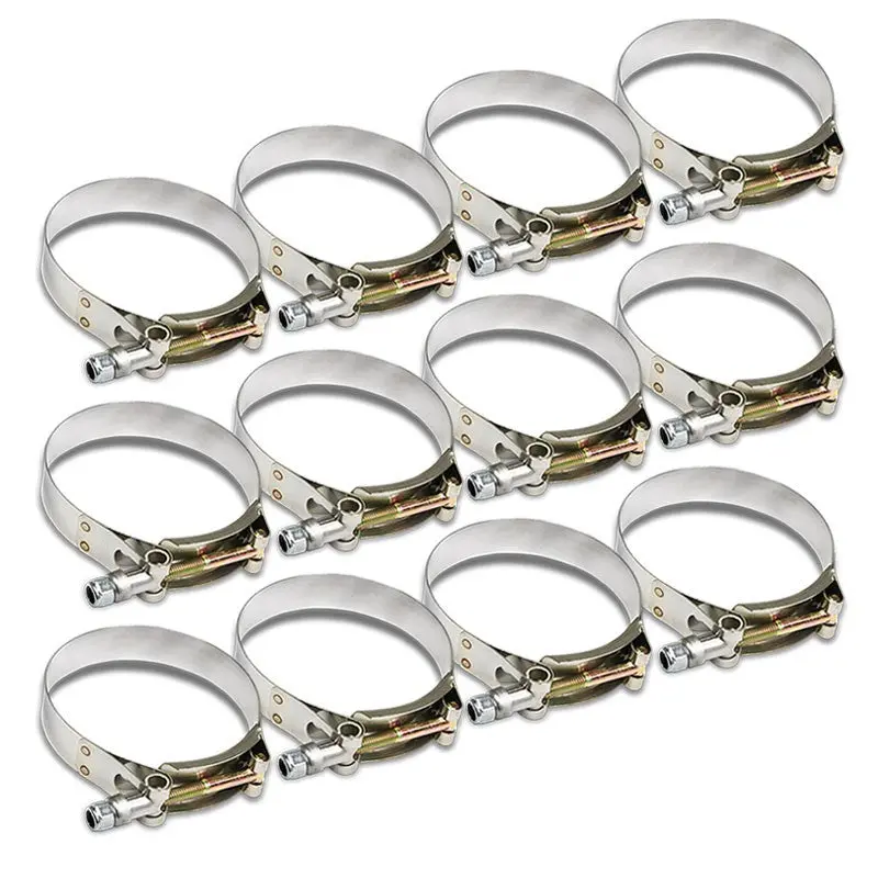 12X Stainless Steel T-Bolt Clamps Fit Intake Intercooler Hose Id 3.00" (76Mm) 1