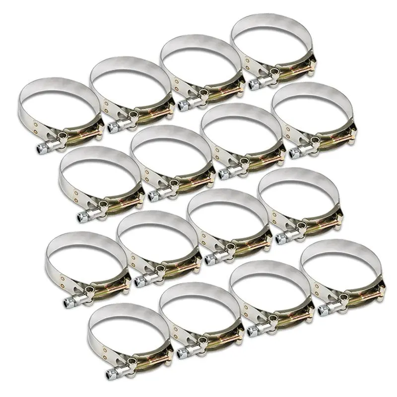 16X Stainless Steel T-Bolt Clamps Fit Intake Intercooler Hose Id 3.00" (76Mm) 1