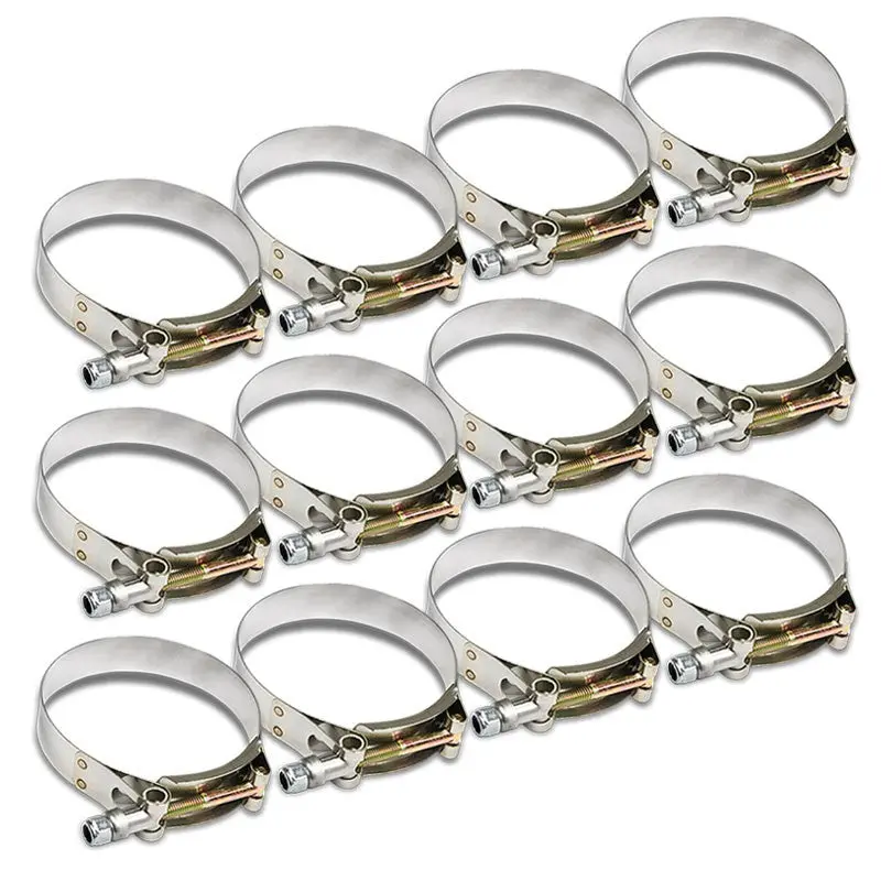 12X Stainless Steel T-Bolt Clamps Fit Intake Intercooler Hose Id 3.25" (83Mm) 1
